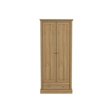 Devon 2 Door 1 Drawer Oak Wardrobe Of Dimension- 181.5 x 79.7 x 56 cm (2 Packs)