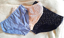 3 Pack Girls White n Blue Floral Print Briefs Knickers 13-14 yrs  Ladies 10/12