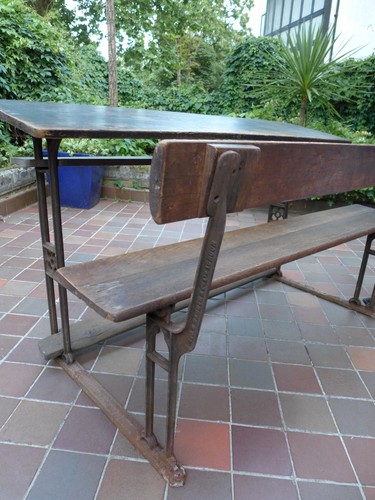 Antique double school desk - antique,