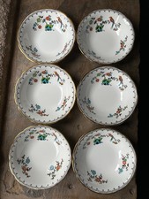 Antique Tuscan China Set of 6 Bowls Birds c.1920s–30s R.H. & S.L. Plant ltd