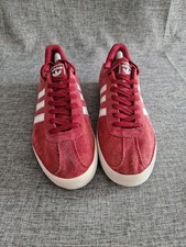 Adidas Original Bamba Mens Suede Burgundy Red Trainers UK10 Casual Retro Shoes