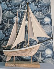 Vintage Wood Sailboat Decor Wooden Sailing Boat