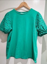 Ladies bright green broderie