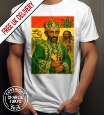 Rastafari T-Shirt Haile Selassie Bob Marley Jah Rasta Rastafarian Roots Rock