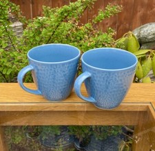 Royal Doulton Gordon Ramsay Maze Grill Blue Pair Of 375ml Mugs - 1st Unused 11cm