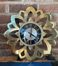 MCM Brass Sunburst WALL Clock