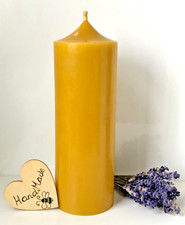 1 x Extra Large Handmade Pure Beeswax Solid Pillar Table Church Candle 20 x 7cm