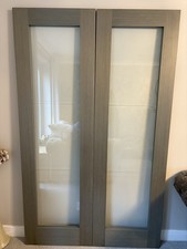 PAIR Of Internal Breton Grey French Doors Glazed 48” x 78” Brand New