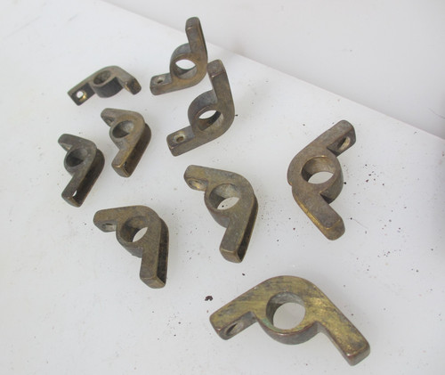 Antique brass stair rod clips - antique,