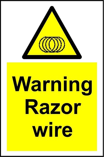 Warning razor wire - , safety