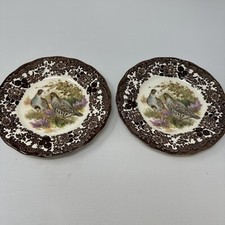 Pair Of Royal Worcester Palissy Game Series Side Plates Birds 7 Inch
