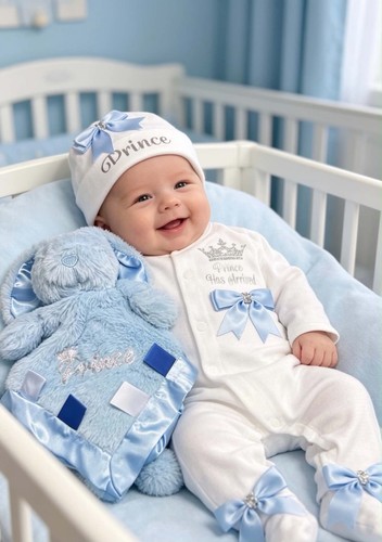 Newborn baby boy - newborn, babygrow