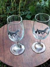 Exclusively Equine Horse Harness Racing/Sulky Driver Glasses/Enamel Graphics