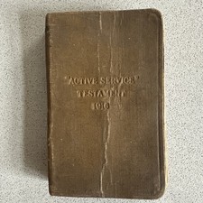1916 Dated WW1 Great War Active Service Testament Soldiers Pocket Bible Issued M
