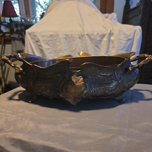 Large vintage brass jardiniere - large,