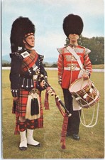 Vintage Postcard Scots Guards Piper Drummer Valentine United Kingdom