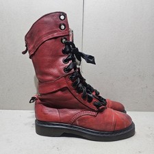 DR MARTENS AMILITA TRIUMPH LEATHER WOMENS CHELSEA BOOTS HALF CALF RED  UK6 EU 39