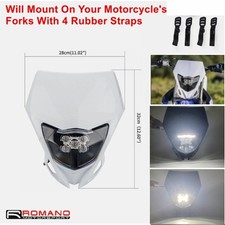 Dirt Bikes LED Headlight Universal For Honda CB 500 550 650 Suzuki RMX 250 350