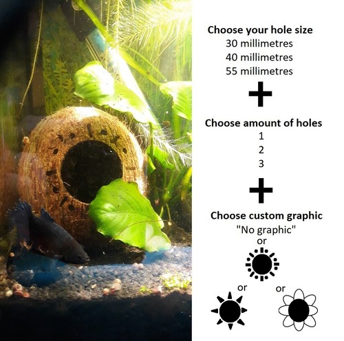 Custom aquarium coconut hide - custom,