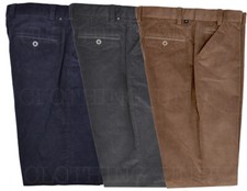 Mens Smart Premium Expandable Stretch Cords Corduroy Casual Trousers 32-48 S R
