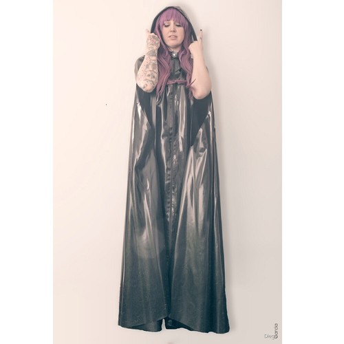 Latex rubber full length cape - rubber,