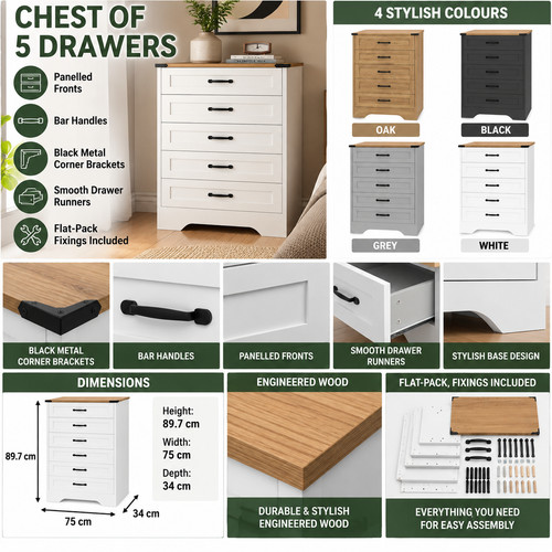 Drawer chest drawers - 5,