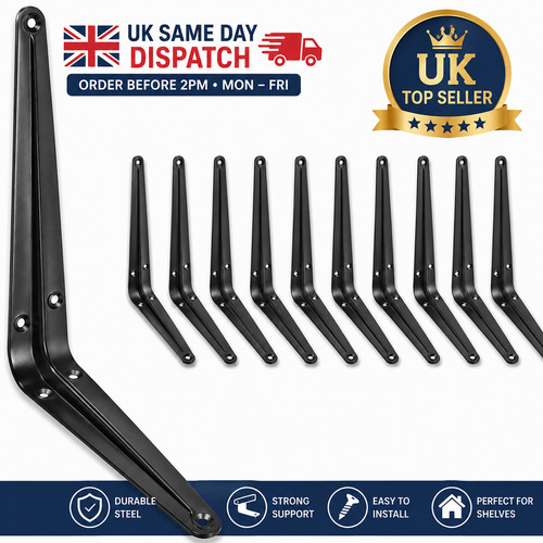 Metal shelf brackets grey - metal,