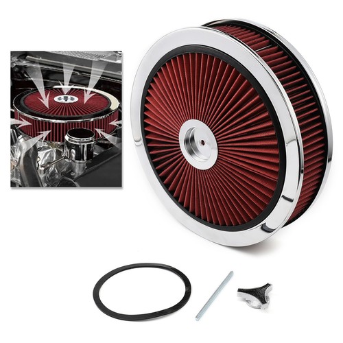 Red round air cleaner - 14"x3",