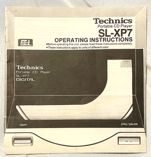 Technics xp7 portable cd - technics, sl-xp7