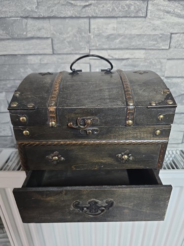 Vintage wooden treasure chest - vintage,