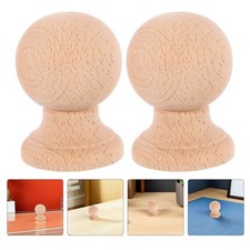 2 Pcs Hardwood Wood Finials