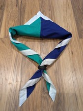 Girl Guides Girlguiding Scouts Blue Green White Necker With Black Woggle