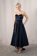 Emma Bridals Bridesmaid Prom Wedding Tea Length Dress Navy Size 10 EB7513