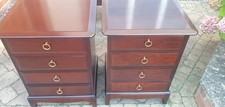 Pair Of Stag Minstrel 4 Drawer Bedside Tables In Exceptional Condition