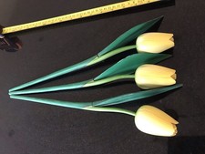 Wooden 14” Yellow Wooden Tulips, Handmade