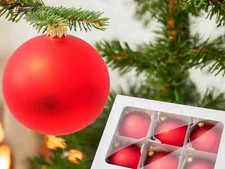 Christmas CLEAR RED GLASS WEDDING BAUBLES BALL ORNAMENT 6 x 80mm!!!!