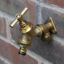 Outdoor solid brass garden watering tap+15 mm copper back /wall plate kits,