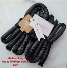 Black CurlSilk Quad (no scrunchie ) - Heatless Curlers for medium/long Hair