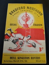 VINTAGE RUGBY LEAGUE PROGRAMME BRADFORD NORTHERN V HULL KR 27TH MARCH 1954