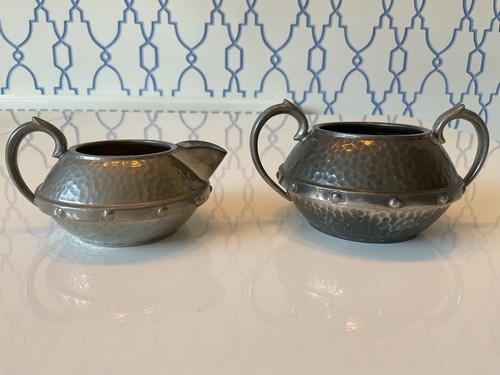 Vintage antique pewter arts - pewter,