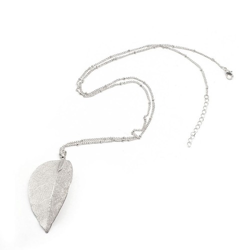 Big feather leaf pendant - feather,