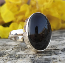 Black Onyx Ring 925 Sterling