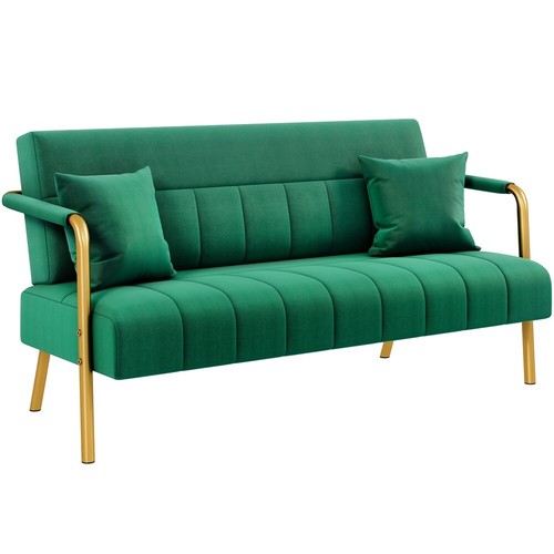 Velvet fabric loveseat - loveseat, stylish