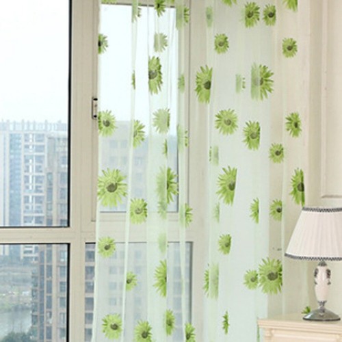 Voile net curtains floral - voile,