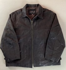 Vintage Leather Highwayman Jacket Bomber Jacket Brown Nubuck EU Size 56 52”
