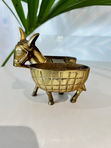 Vintage solid brass donkey - brass,