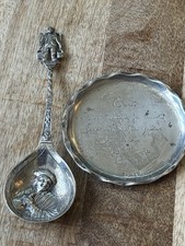Silver dish and a Dutch Silver