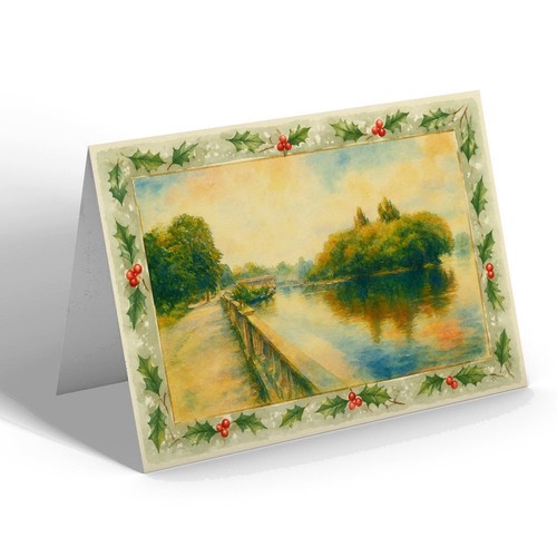 Xmas notelet eel pie - eel, island