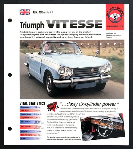 1969 triumph vitesse - triumph, 2.0-liter