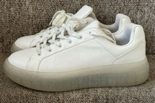 Bershka XL Glitter Sole Platform Trainers White Size UK 7 Eur 40 90’s Vibes